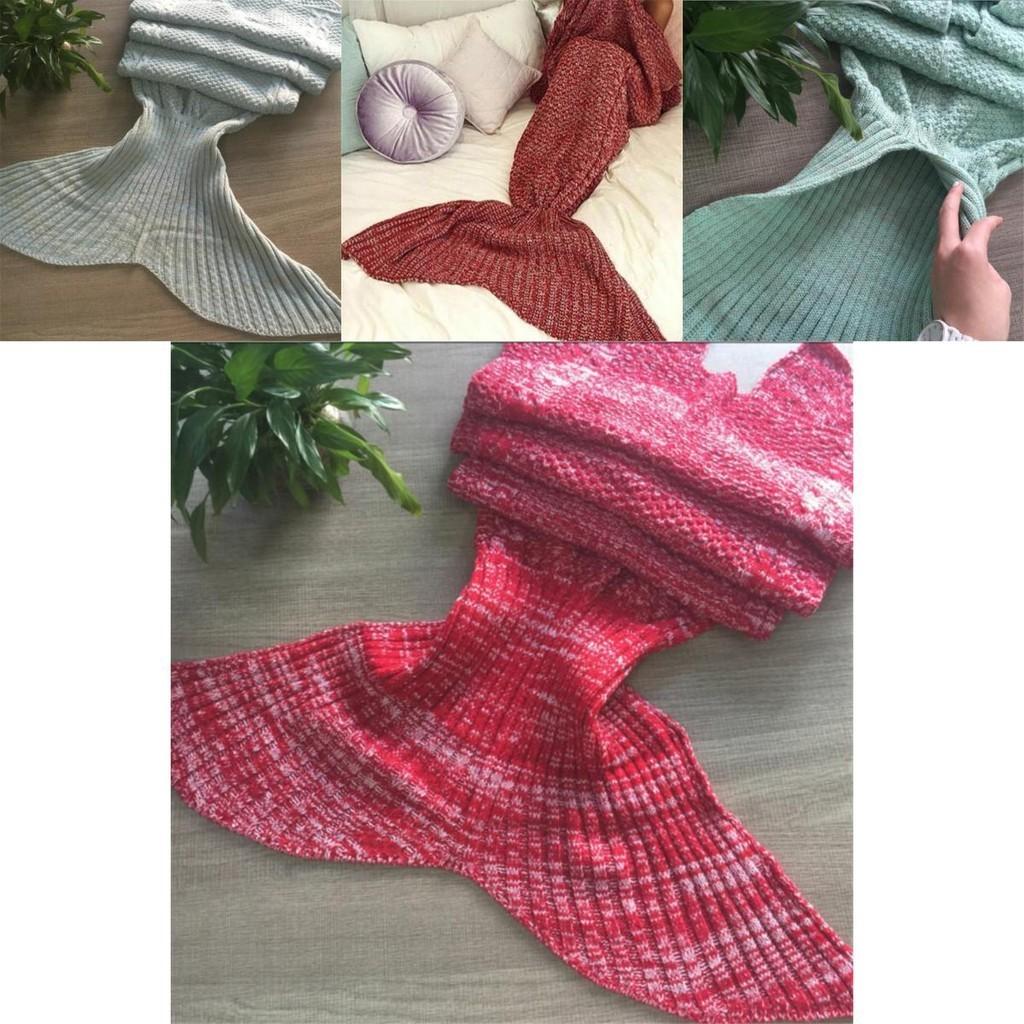 Gemütliche Meerjungfrauenflosse Handgemachte Gehäkelte Decke für Erwachsene und Kinder aus Weichem Acryl
