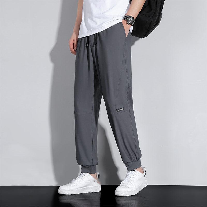 Men High Elastic Sweatpants Large Size Gym Joggers Running Quick Drying Sports Pants Men Clothing