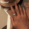BAMOER 925 srebro minimalistyczny pierścionek z blokadą miłość prosta opaska dla kobiet walentynki piękna biżuteria na prezent