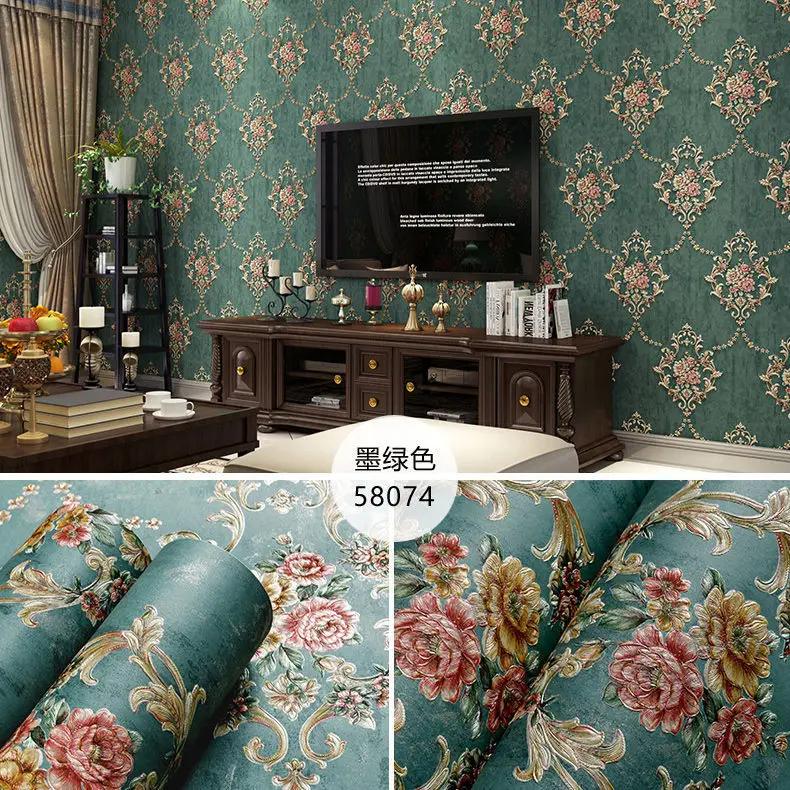 Zesílené samolepky na zeď v evropském stylu 3D do obývacího pokoje Samolepicí domácí dekorace Netkané tapety Tapeta na pozadí do ložnice