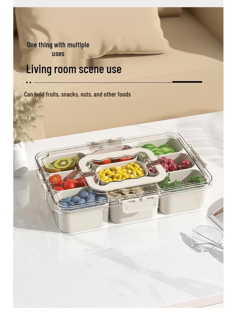 Portable Airtight Food Storage Box - Keeps Salad, Fruit, and Seasonings Fresh with Compartments