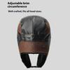 Winter PU Trapper Hat Outdoor Windproof Ski Cap Ear Flap Protection Thickened Fleece Lined Warm Hat