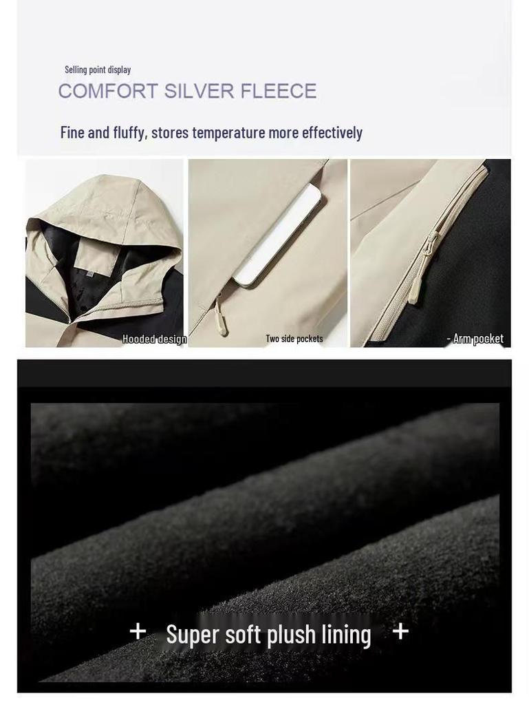Men's Thickened Hooded Winter Windbreaker - Casual Plus Size Jacket for Middle-aged and Elderly.