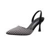Special for Qianniao pattern high heels, sexy pointed straps, empty, fashionable and versatile, European and American style Qianniao grid