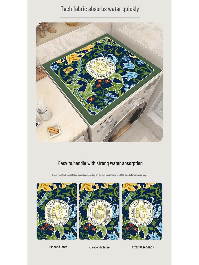 Dust Cover Mat for Drum Washing Machine, Refrigerator & Household Appliances - Non-slip, Absorbent, Diatomaceous Earth, Sunscreen Protection.