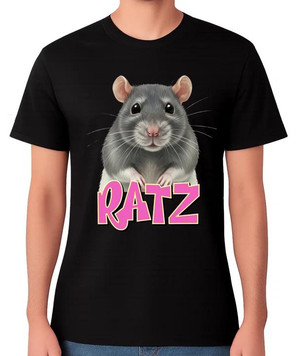 Cute Rat Cartoon Ratz Graphic T-Shirt Rodent Funny Pet Lover Gift Unisex Tee XS