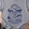 Wander Waterfall Mountain Shirt, Hiking & Camping Nature Graphic