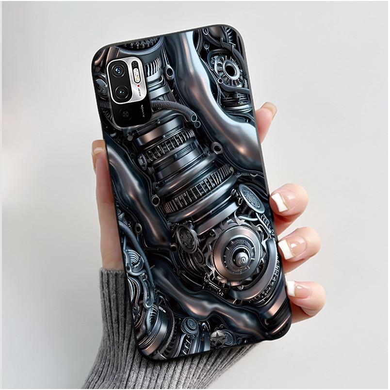 Casing For Redmi Note 10 JE 10T JE Phone Case Luxury Dragon Cute Cool Boys Girls Shockproof Black Matte Soft Silicone Back Cover