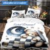 Teddy Bear Night Sky 3pcs K-pop Music Group Bedding set,Ideal for Bedroom, Dormitory,Including Duvet Cover And 2pcs Pillowcases,Fan Gifts