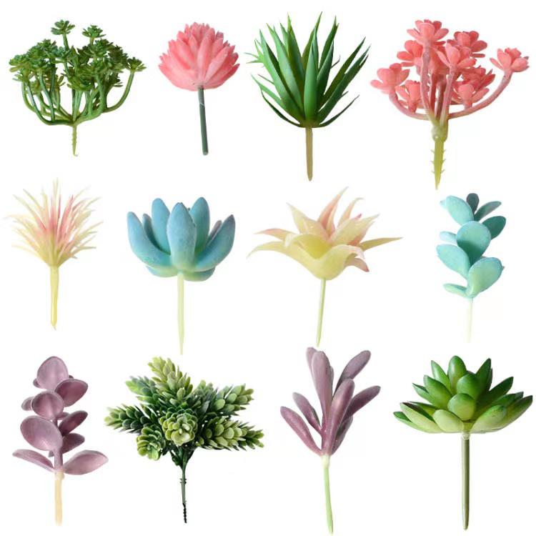 Mini Flocking Artificial Succulent Bonsai for DIY Wall Decor