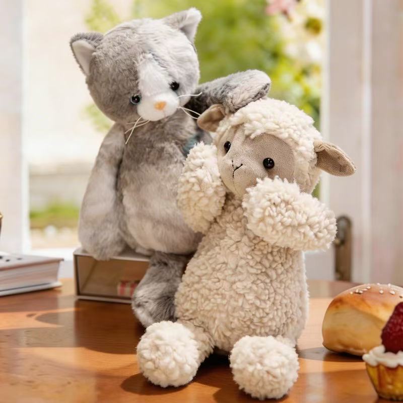 The Latest Cute Lamb Cat Doll Kawaii Stuffed Plush Toy Figure Doll Cartoon Anime Cute Pillow Children's Birthday Holiday Gift