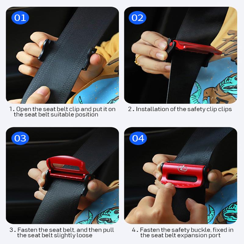 Lexus Car Logo Seat Belts Adjustable Plastic Clip Accessories For Lexus FSPORT LBX NX RX 350h 450h ES UX 300e GS GX IS LS LX CT
