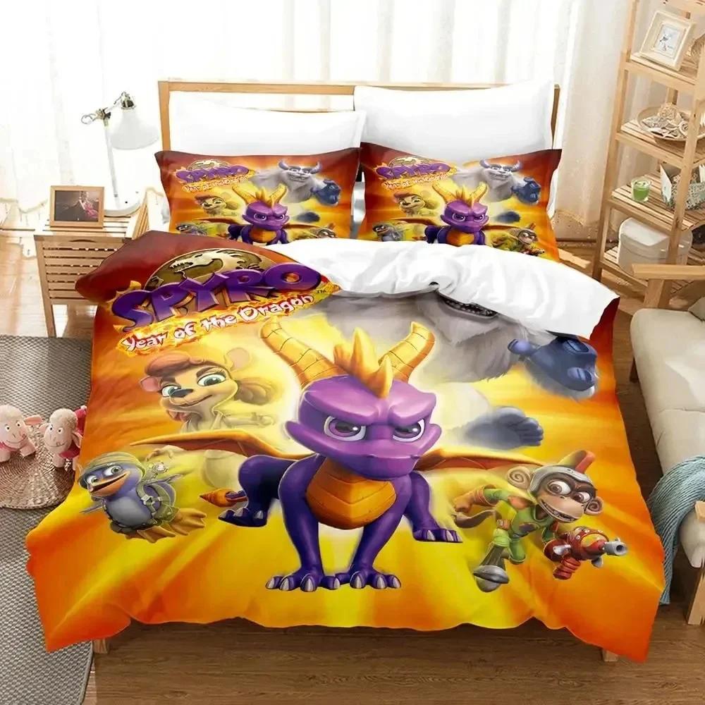 Spyro Reignited Triology Bettwäscheset für Erwachsene Jungen Bettbezug Bettset Einzelbett Twin Full Queen Bettwäscheset Weich und bequem