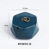 Creative Ceramic Ashtray Diamond Shaped Copper Buckle Storage Box with Lid Living Room Anti Fly Ash Home Decoration Accessories