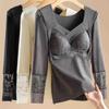 Autumn Clothes Women Thermal Clothes Lace Warmth Long Warm Top Thermal Underwear  Undershirt