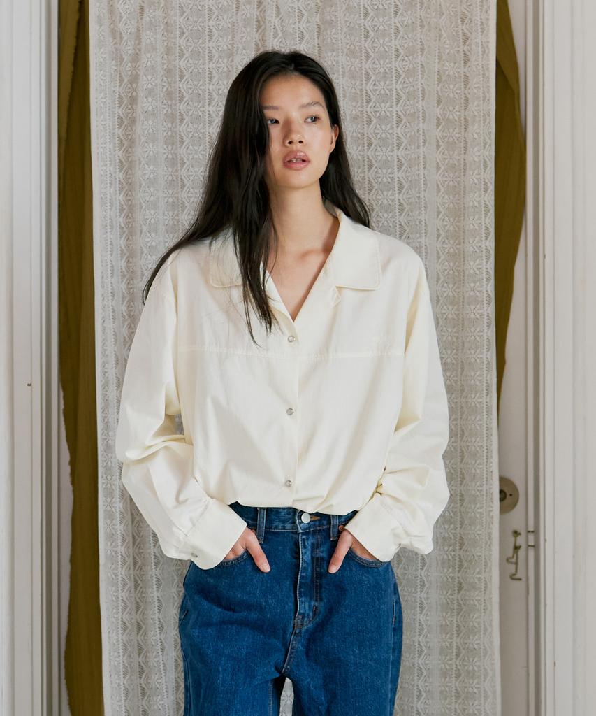 Poeteuseoul Double Collar Shirt_Cream