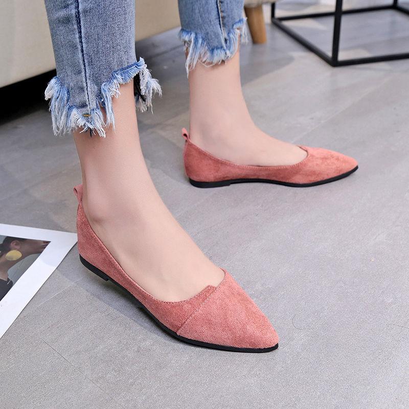 Single Shoe Women's Versatile Shoes Women's Shallow Mouth Pointed Flat Shoes