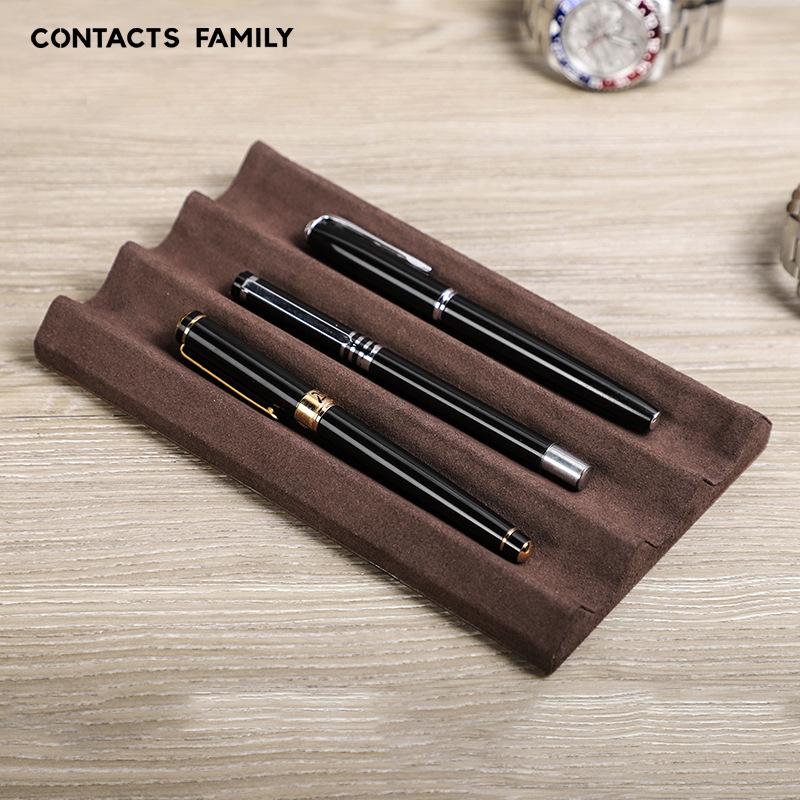 Handmade 1/2/3 Size for Pen Desktop Creative Pen Display Rack Leather Pen Holder Kawaii Desk Pencil Organizer Office Accessories
