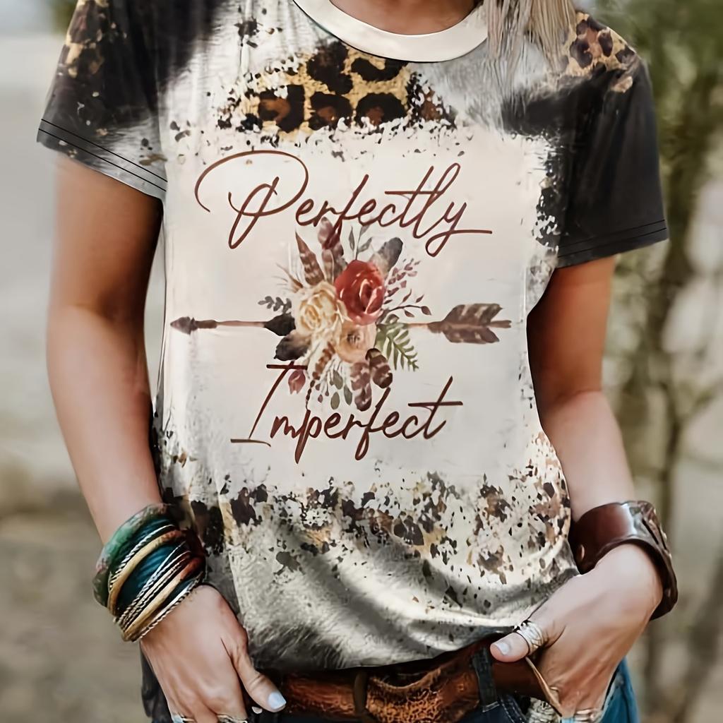 Trendy And Cool Design Leopard Art Print Minimalist Women's T-shirt Cool And Comfortable Summer Collar Casual Street Tops Tees