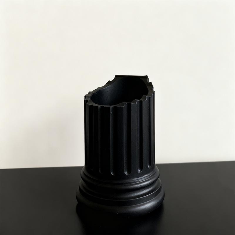 Ancient Greek Style Roman Pillar Pen Holder Roman Column Stone Pillar Pencil Holder Irregular Storage Box Makeup Brush Container