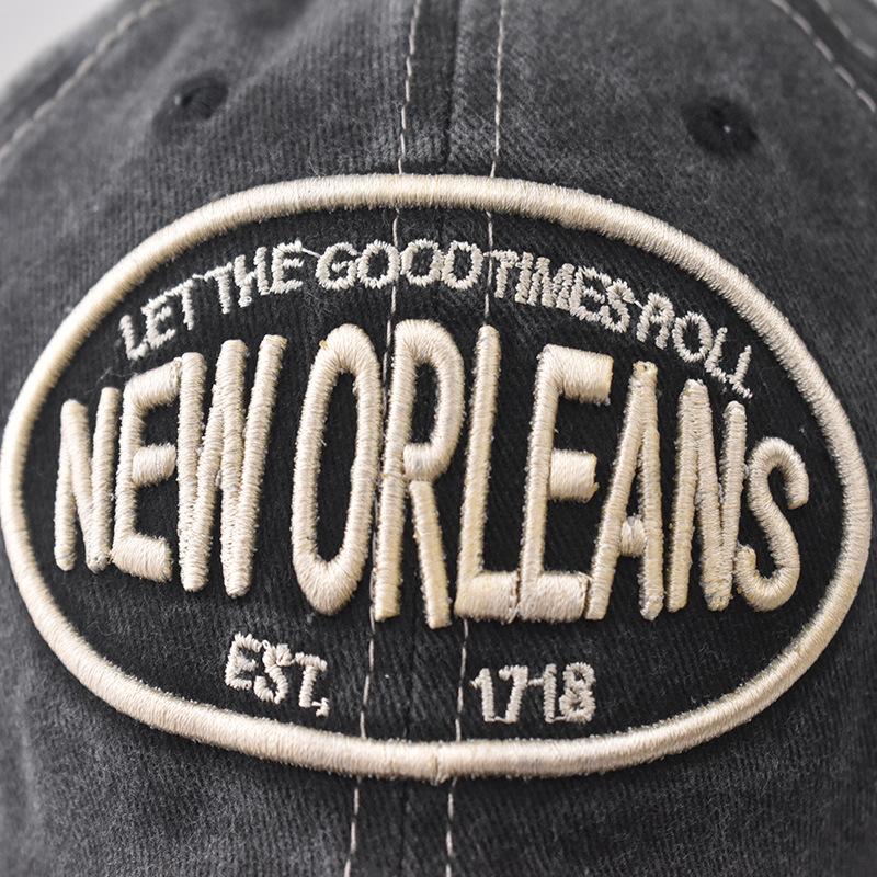 Cotton Washed Old Large Letter Embroidered Baseball Cap Men's and Women's Outdoor Three-dimensional English Cap
