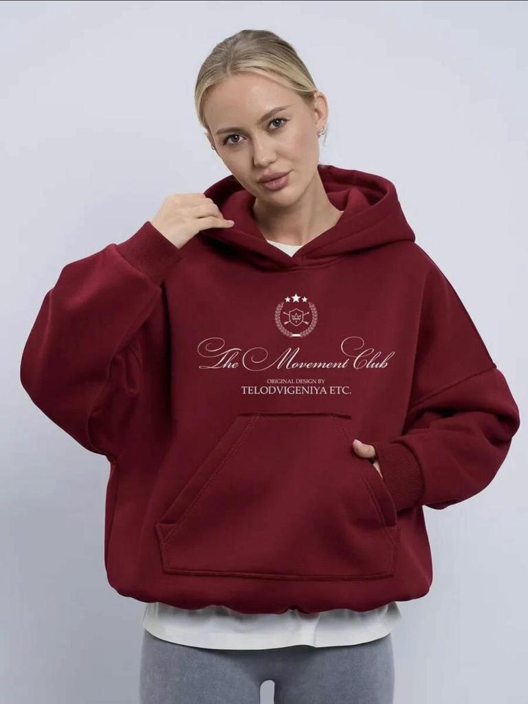 Women's Trendy American Fleece Letter Hoodie - Stylish Autumn/Winter Couple's Top