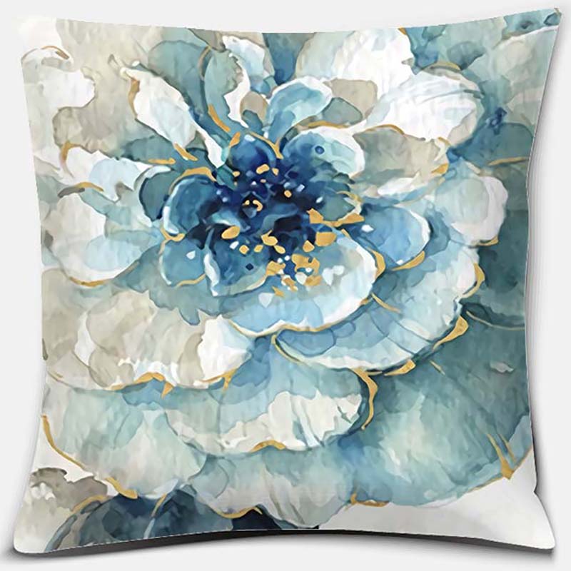 Flower and Bird Printing Series Pattern Pillowcase Square Pillowcase Home Office Decoration Pillowcase