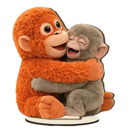 

Милый Настольный Знак с Обезьянкой 2D Маленькая Обезьянка Держит Плюшевую Игрушку Деревянные Настольные Украшения для Домашнего Офиса Трогательные Подарки для Друзей F