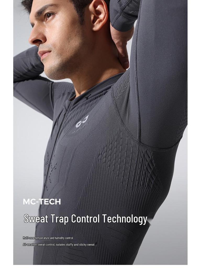 Herren Langarm Rad- und Outdoor-Sportbekleidung - Feuchtigkeitstransportierend, Schnelltrocknend für Herbst & Winter