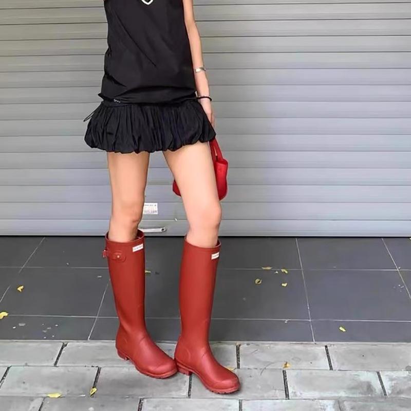 2025 Rain Boots~ Leather Platform Boots Children's Winter New Fashion Round Head Knight Boots Boots Boots High Boots