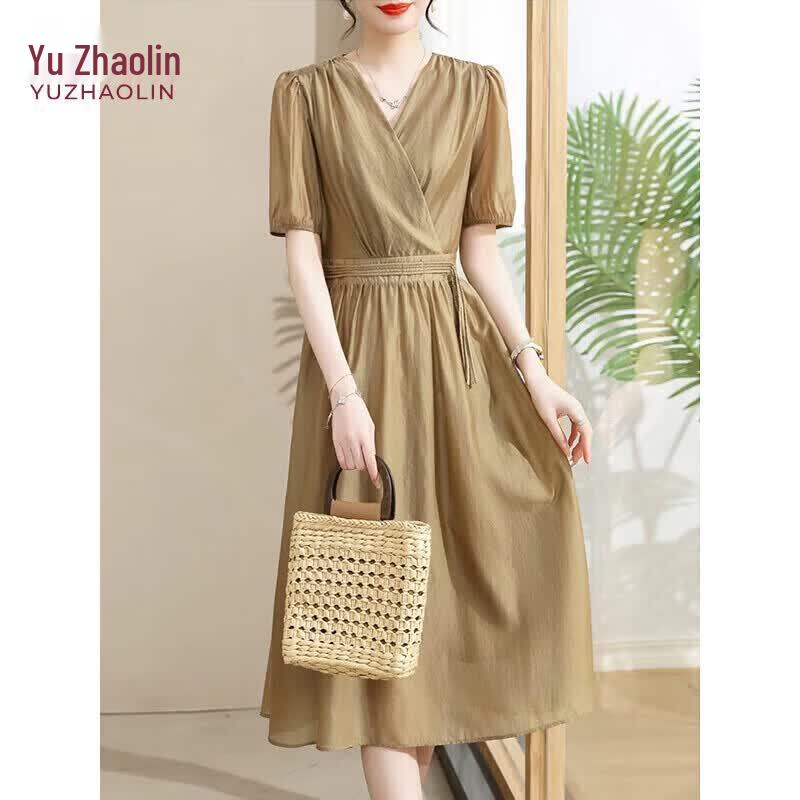 Elegant Women's Chiffon A-Line Short-Sleeve Dress
