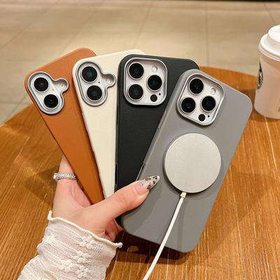 Semplice cover magnetica sottile in TPU opaco per iPhone 16 Pro Max 15 Plus 14 Pro 13 12 11, protezione per obiettivo, morbida antiurto per custodia morbida MagSafe