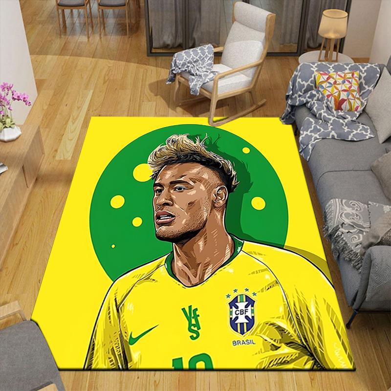 1pc Brazilian Football Legend Rug, Office Carpet Indoor Outdoor Entrance Doormat, Non-Slip Soft And Comfortable, Living Room. DT7070103