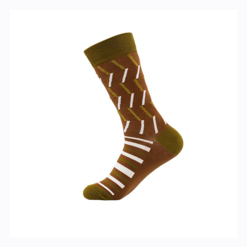 Fashion Colorful Brand Men Socks 20 Colors Striped Plaid Diamond Socks Men Cotton Casual Crew Socks