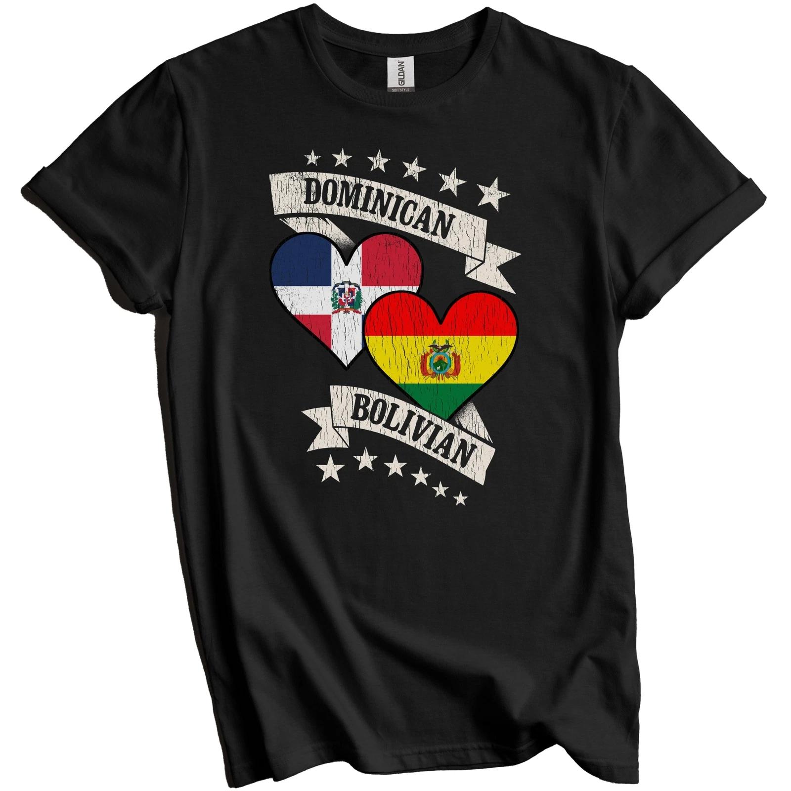 Dominican Bolivian Heart Flags Dominican Republic Bolivia T-Shirt 3XL