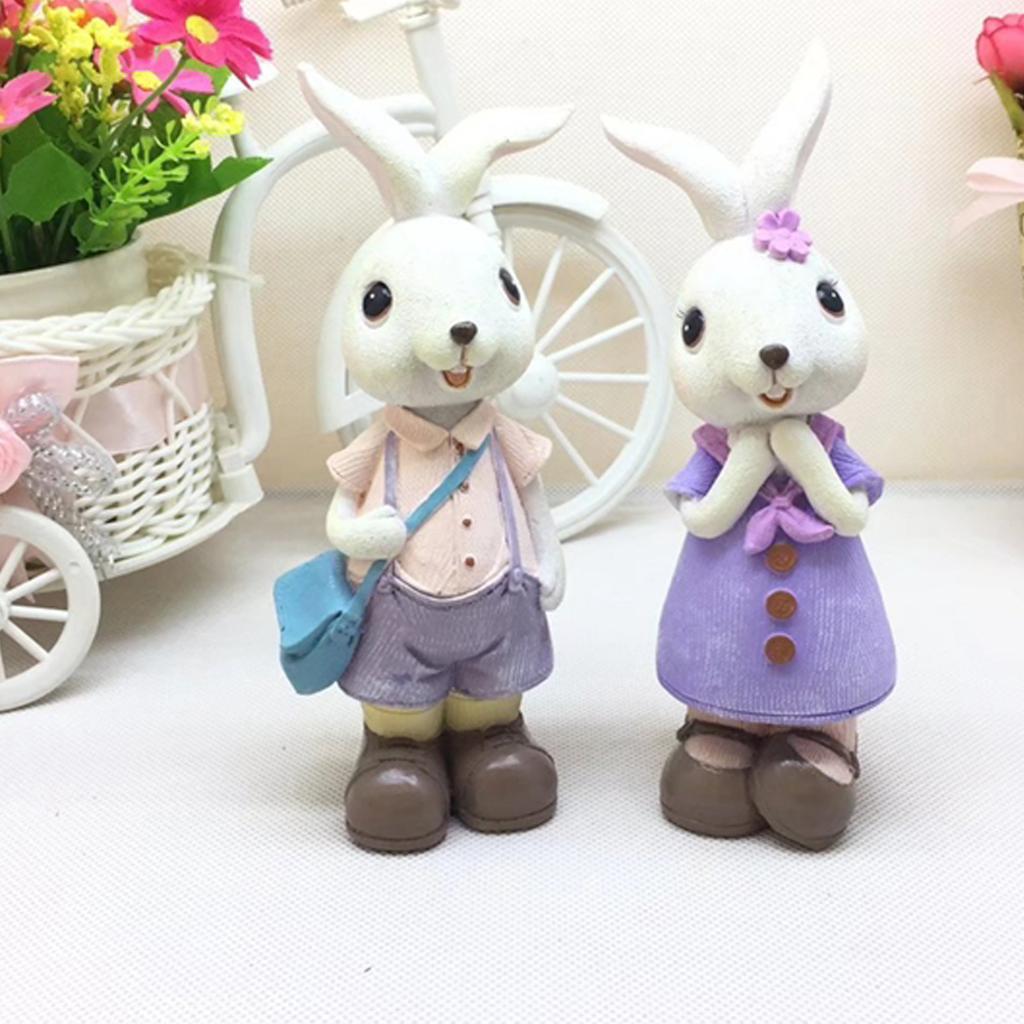 Lavender Couple Hanging Doll Non Slip Base Lifelike Cute Dangling Leg Bunny Doll
