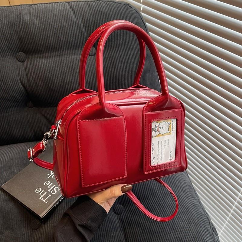Solid Small Color Pu Boston Travel Bag Zipper Closure Daily Shopping Commutes