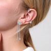 1pc Elegant Diamond Star & Leaf Tassel Ear Cuff Earring, Versatile Jewelry Gift For Women, Daily Wear