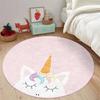 Floral Round Rug Unicorn Floor Carpet Horse Non Slip Circle Rugs Sweet Anti Slip MatArea Rugs Pink Rug for Room