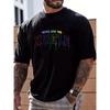 European Sizes Men's Casual Trendy Alphabets Graphic Print Comfortable Crew Neck Short Sleeve T-shirts, Summer Top Tees