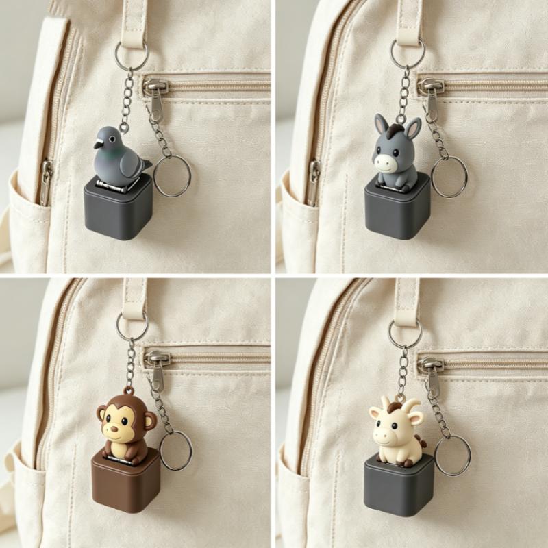 Seagull Keycap Keychain Monkey, Pigeon, Lamb, Donkey Animal Keychain Gift, Illuminated Clicker, Adult Stress Relief Sensing Toy