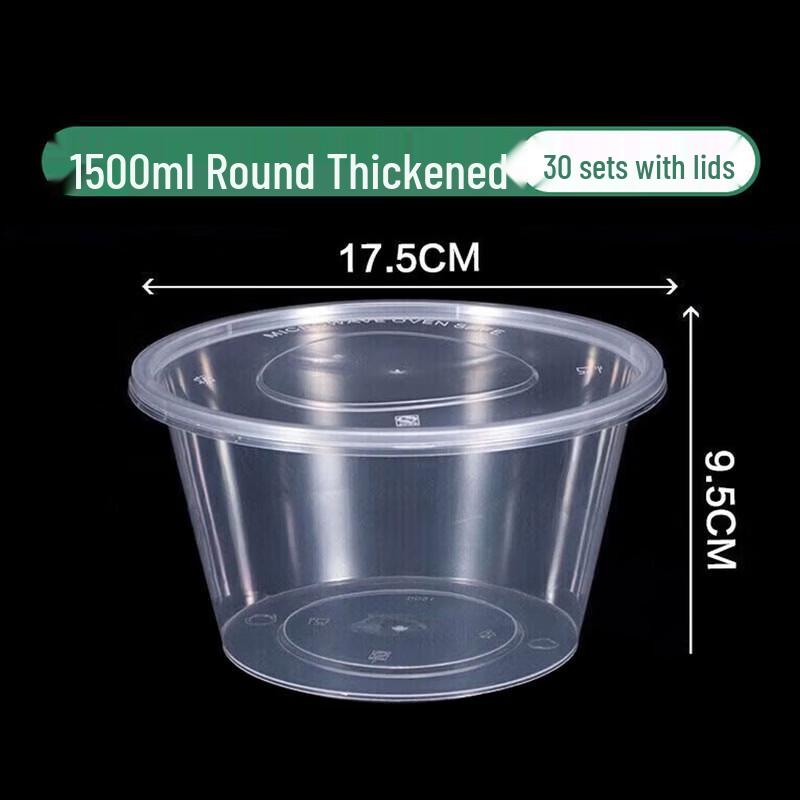 CIBO Disposable Round Meal Prep Containers with Lids