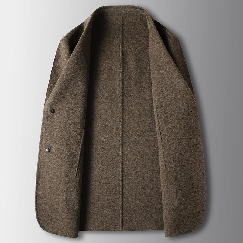 Autumn and Winter Handmade Wool Single West Middle-aged and Young People Solid Color Business Double-sided Woolen Suit Jacket
