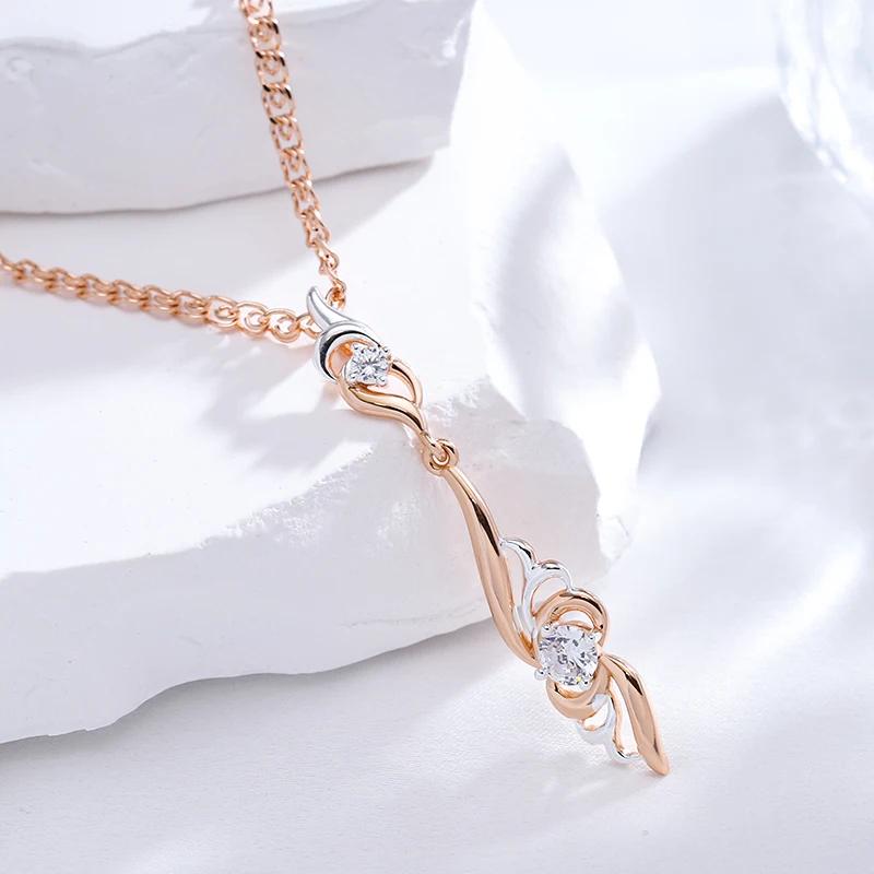 Gold Silber Farbe Geprägte Anhänger Frauen Zirkon Halskette Luxus Persönlichkeit Schmuck