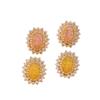 Light Luxury High-End Versatile 10 * 14 Oval Gemstone Inlaid Zircon Silver Needle Stud Earrings.