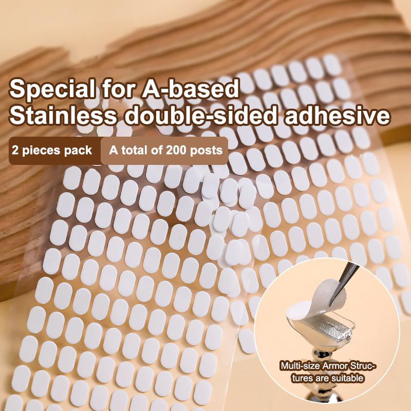200 Peças/2 Folhas Fita Adesiva Dupla Face para Unhas Ferramentas para Suporte de Exibição de Unhas Postiças Tira Adesiva de Manicure Exibição de Unhas Sem Marcas