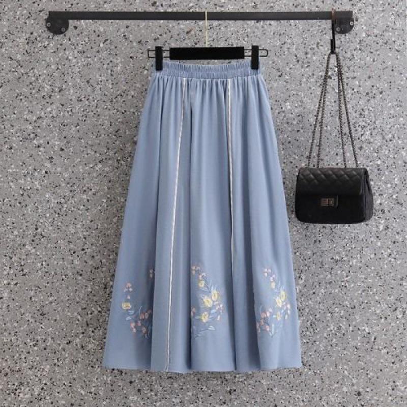 Spring Republic Women's Hanfu Tea Ceremony Dress: Tang Suit Slimming Embroidered Cheongsam Two-Piece Set