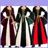 Enchanting Black Vintage Medieval Court Cosplay Maxi Dress For Halloween Events