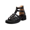 Summer Rome Coarse Heel Platform Sandals Strap Rivet Open-toed  Sandals Z