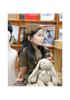 Girls' Summer Retro Japanese Style Hippopotamus Beret - Lightweight Kids' Sun Protection Hat